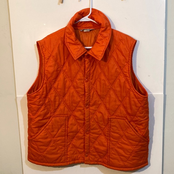 Vintage Hunter Orange Quilted Vest 